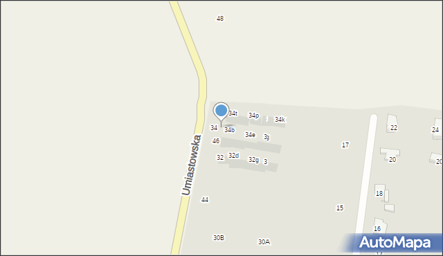 Ożarów Mazowiecki, Umiastowska, 34a, mapa Ożarów Mazowiecki