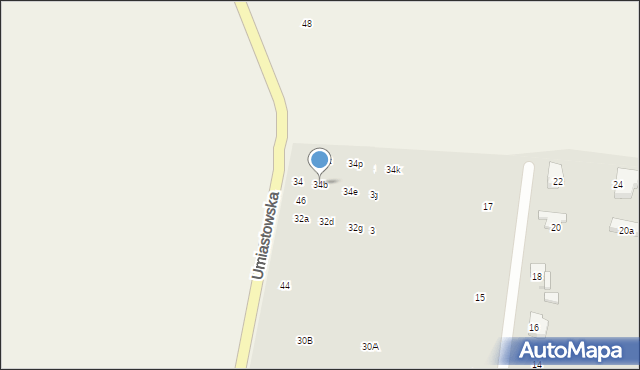 Ożarów Mazowiecki, Umiastowska, 34b, mapa Ożarów Mazowiecki