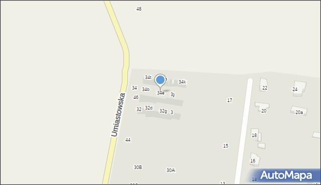 Ożarów Mazowiecki, Umiastowska, 34e, mapa Ożarów Mazowiecki