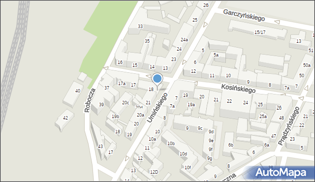 Poznań, Umińskiego Jana, 21a, mapa Poznania