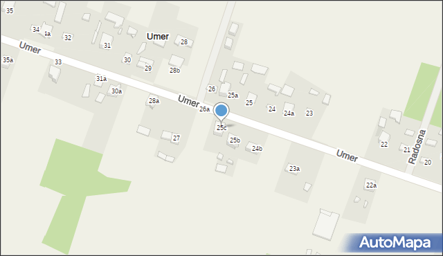 Umer, Umer, 25c, mapa Umer