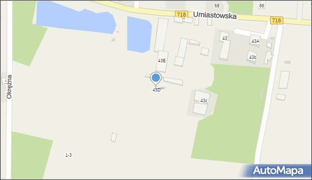 Umiastów, Umiastowska, 43D, mapa Umiastów
