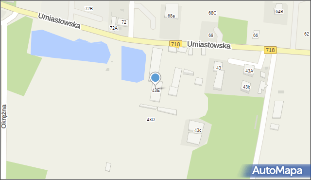 Umiastów, Umiastowska, 43E, mapa Umiastów