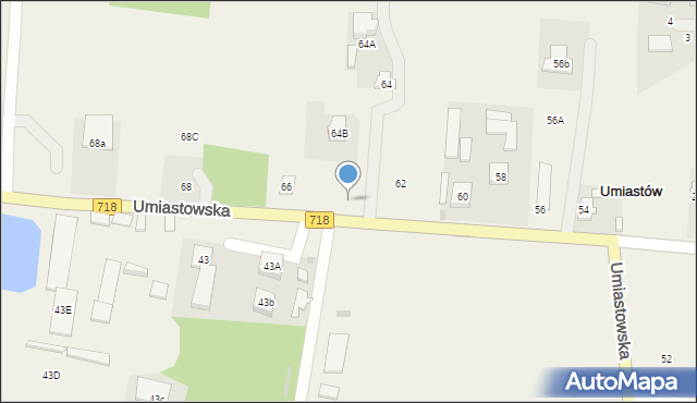Umiastów, Umiastowska, 64c, mapa Umiastów