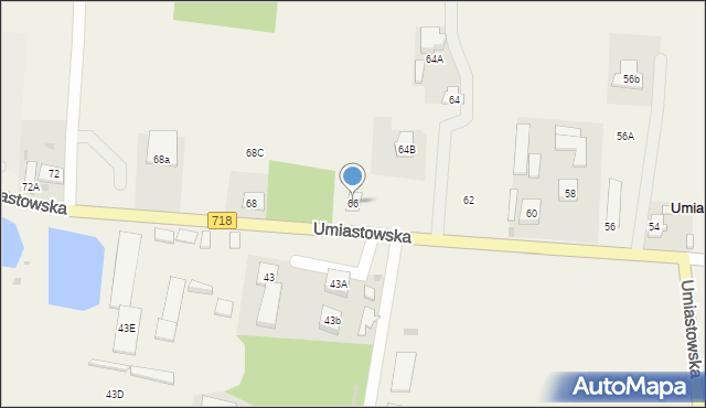 Umiastów, Umiastowska, 66, mapa Umiastów