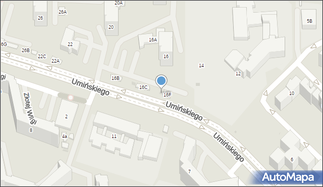 Warszawa, Umińskiego Władysława, 16g, mapa Warszawy