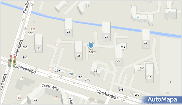 Warszawa, Umińskiego Władysława, 26A, mapa Warszawy