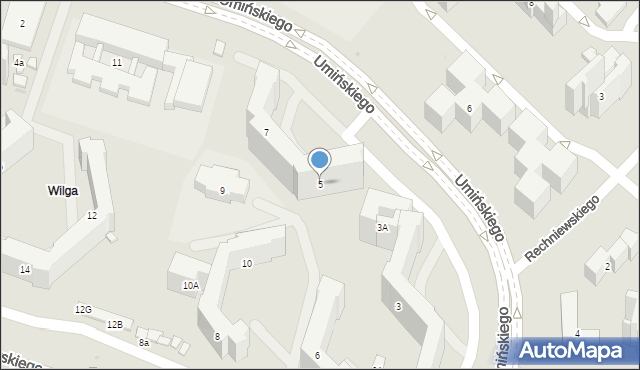 Warszawa, Umińskiego Władysława, 5, mapa Warszawy