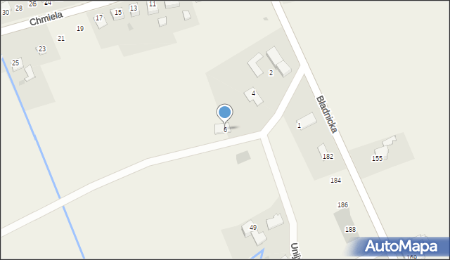 Bładnice Dolne, Unijna, 6, mapa Bładnice Dolne