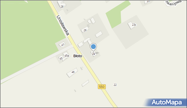Bruki Unisławskie, Unisławska, 24, mapa Bruki Unisławskie