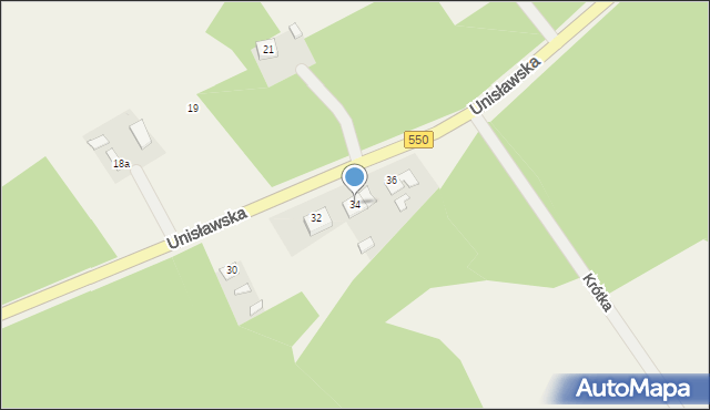 Bruki Unisławskie, Unisławska, 34, mapa Bruki Unisławskie