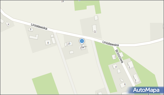 Czarże, Unisławska, 10A, mapa Czarże