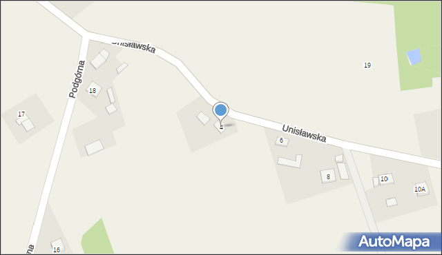 Czarże, Unisławska, 4, mapa Czarże