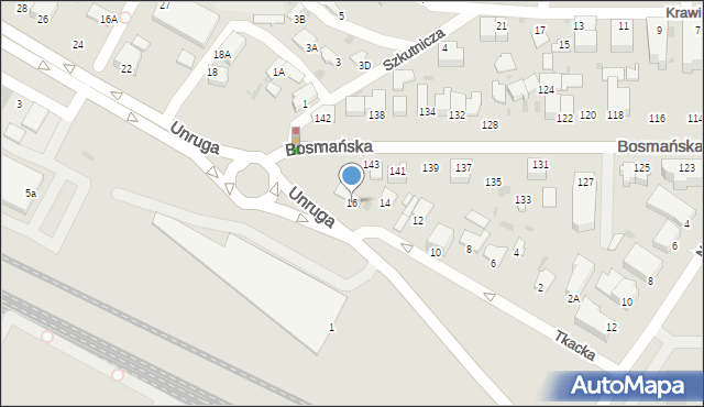 Gdynia, Unruga Józefa, adm., 16, mapa Gdyni