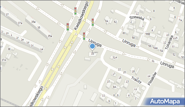 Gdynia, Unruga Józefa, adm., 33, mapa Gdyni