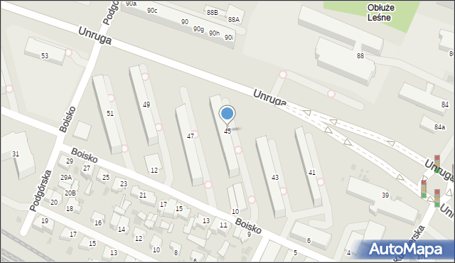 Gdynia, Unruga Józefa, adm., 45, mapa Gdyni