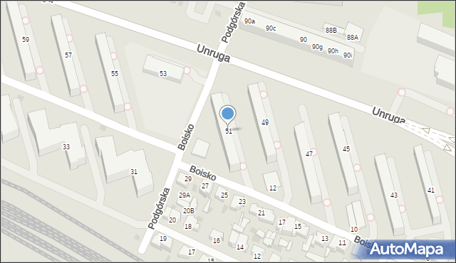 Gdynia, Unruga Józefa, adm., 51, mapa Gdyni