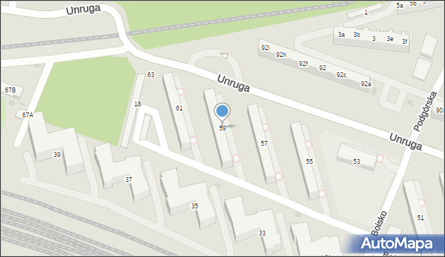 Gdynia, Unruga Józefa, adm., 59, mapa Gdyni