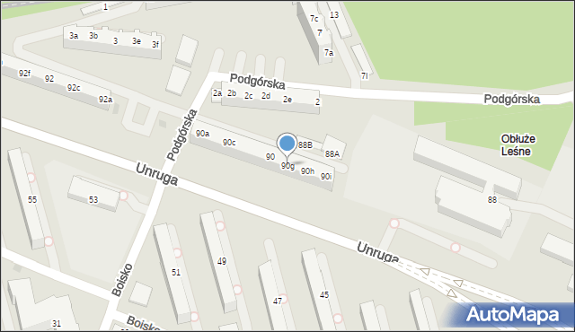 Gdynia, Unruga Józefa, adm., 90g, mapa Gdyni