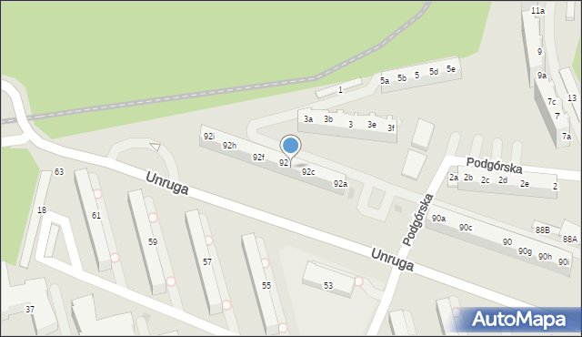 Gdynia, Unruga Józefa, adm., 92d, mapa Gdyni