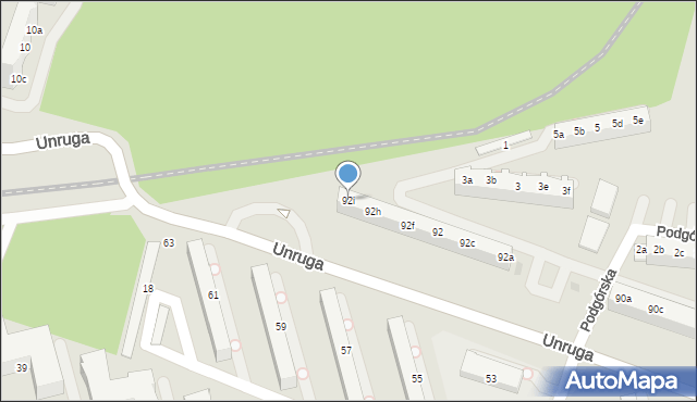 Gdynia, Unruga Józefa, adm., 92i, mapa Gdyni