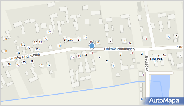 Hołubla, Unitów Podlaskich, 11, mapa Hołubla