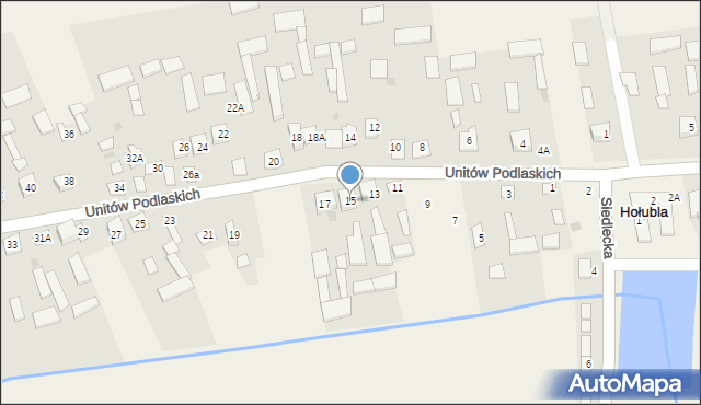 Hołubla, Unitów Podlaskich, 15, mapa Hołubla