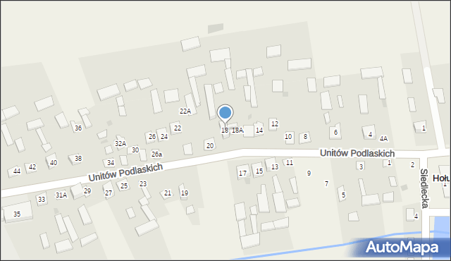 Hołubla, Unitów Podlaskich, 18, mapa Hołubla