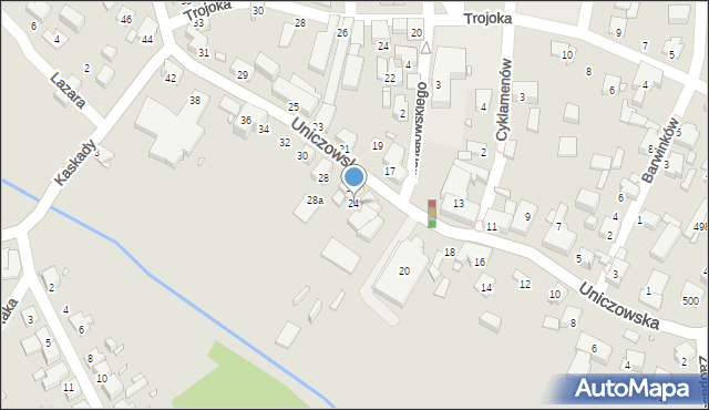 Katowice, Uniczowska, 24, mapa Katowic