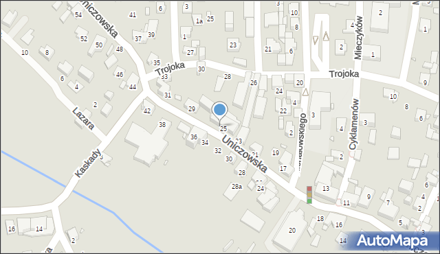 Katowice, Uniczowska, 27, mapa Katowic