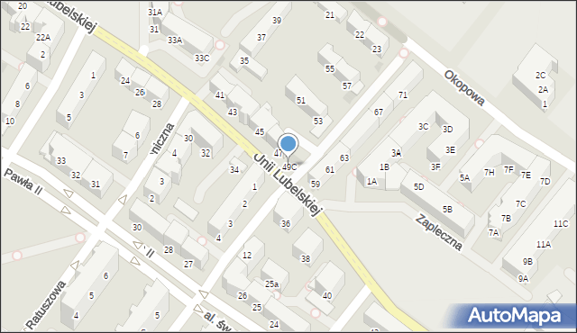 Kołobrzeg, Unii Lubelskiej, 49C, mapa Kołobrzegu