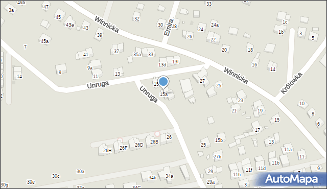 Kraków, Unruga Józefa, 15a, mapa Krakowa