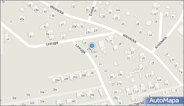 Kraków, Unruga Józefa, 15b, mapa Krakowa