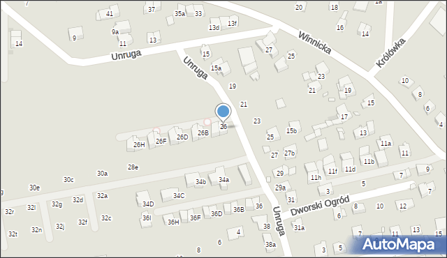 Kraków, Unruga Józefa, 26, mapa Krakowa