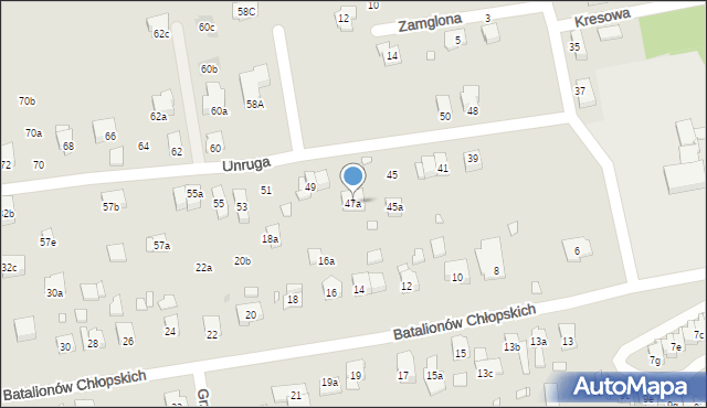 Kraków, Unruga Józefa, 47a, mapa Krakowa