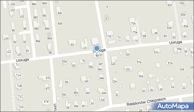 Kraków, Unruga Józefa, 59, mapa Krakowa