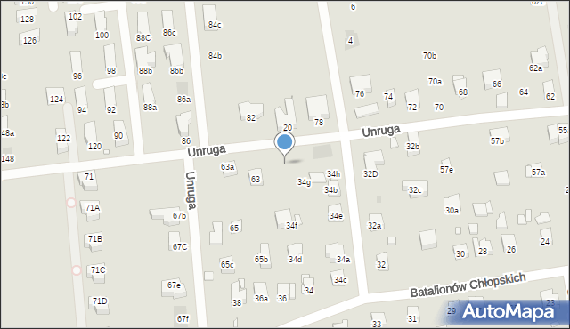 Kraków, Unruga Józefa, 61, mapa Krakowa