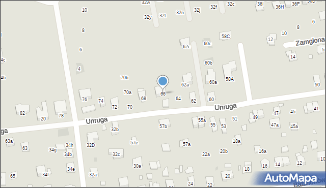 Kraków, Unruga Józefa, 66, mapa Krakowa
