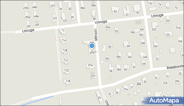 Kraków, Unruga Józefa, 67C, mapa Krakowa