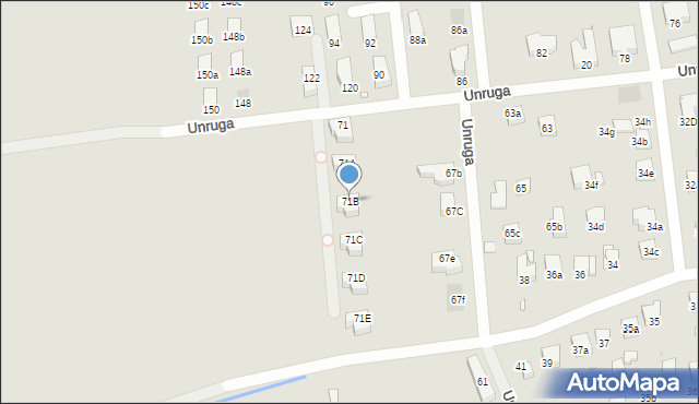 Kraków, Unruga Józefa, 71B, mapa Krakowa