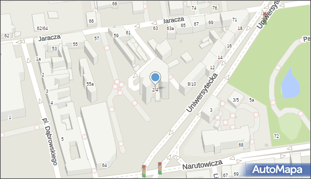 Łódź, Uniwersytecka, 2/4, mapa Łodzi