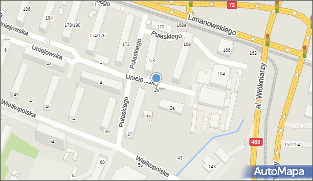 Łódź, Uniejowska, 2b, mapa Łodzi