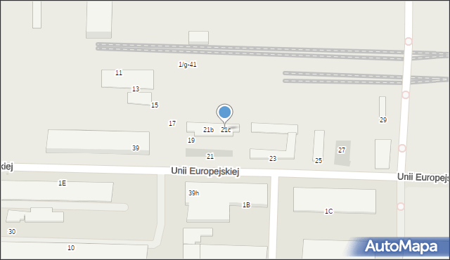 Oświęcim, Unii Europejskiej, 21c, mapa Oświęcimia