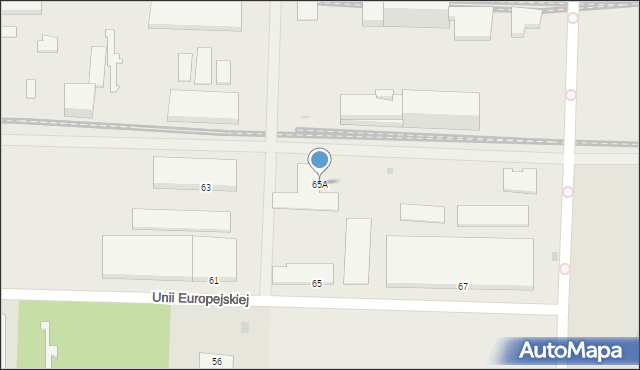 Oświęcim, Unii Europejskiej, 65A, mapa Oświęcimia
