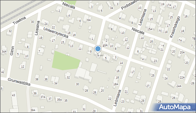 Piastów, Uniwersytecka, 7, mapa Piastów