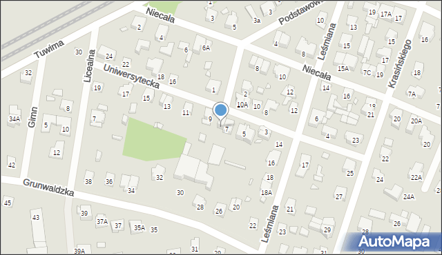 Piastów, Uniwersytecka, 7A, mapa Piastów