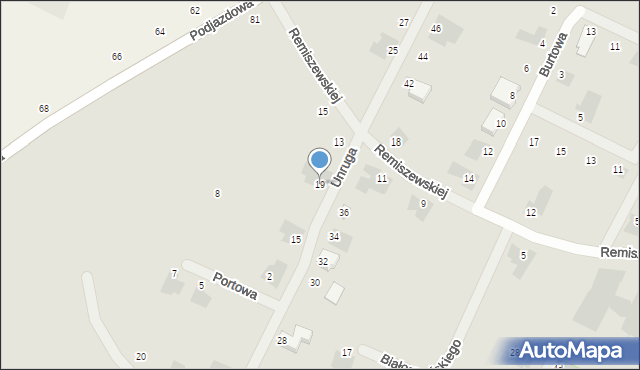 Poznań, Unruga Józefa, adm., 19, mapa Poznania