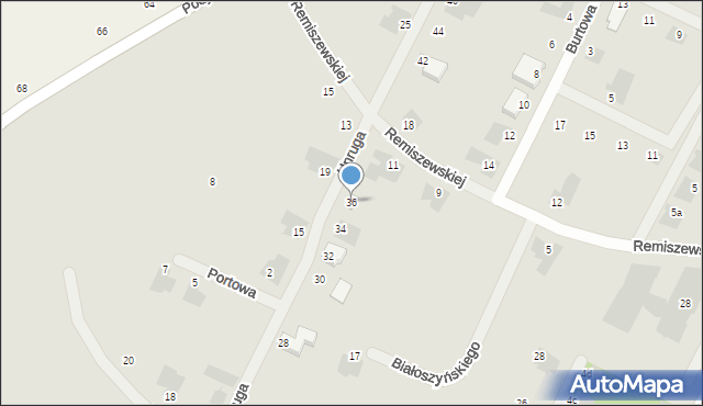 Poznań, Unruga Józefa, adm., 36, mapa Poznania