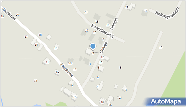 Poznań, Unruga Józefa, adm., 5, mapa Poznania