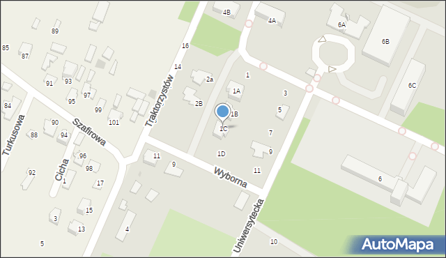 Radom, Uniwersytecka, 1C, mapa Radomia